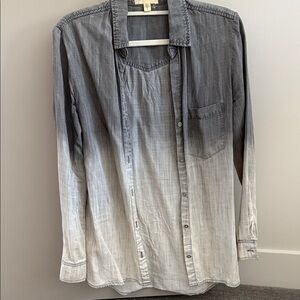 cloth & stone Gray Ombre Long-Sleeve Button-Down Shirt